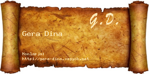 Gera Dina névjegykártya